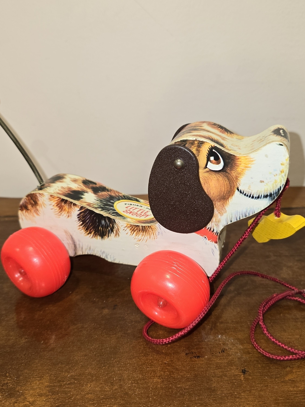 Vintage Fisher-Price #693 "Little Snoopy" Wooden Dog Pull Toy